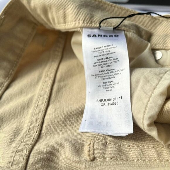 NWT SANDRO BEIGE STRAIGHT LEG JEANS - 32 - Picture 10 of 13